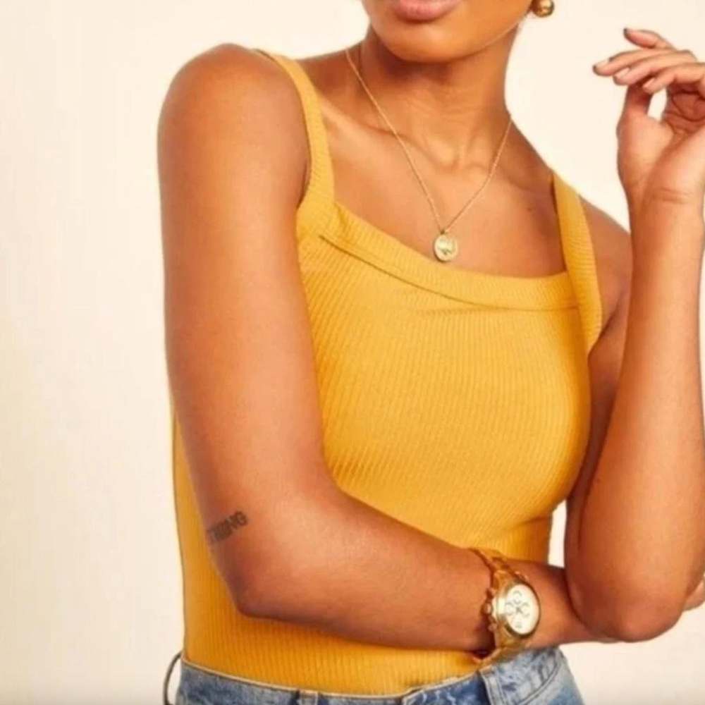 Yellow Reformation Rochelle Top Size XS